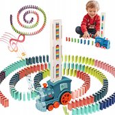 Domino Trein Speelgoed Set - Automatische Domino Trein Legt Klosjes - Speelgoedtrein - 100 Stenen - ABS - Licht & Geluid - Educatief Speelgoed - Voor Kinderen 3-8 jaar - Cadeau