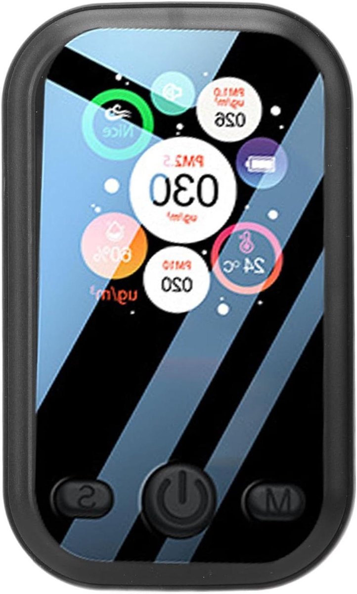 Luchtkwaliteit Monitor - PM2.5 Detector - Binnenlucht Meten - Hoge Nauwkeurigheid Sensor - 8.5x5.1x1.7 cm - Zwart