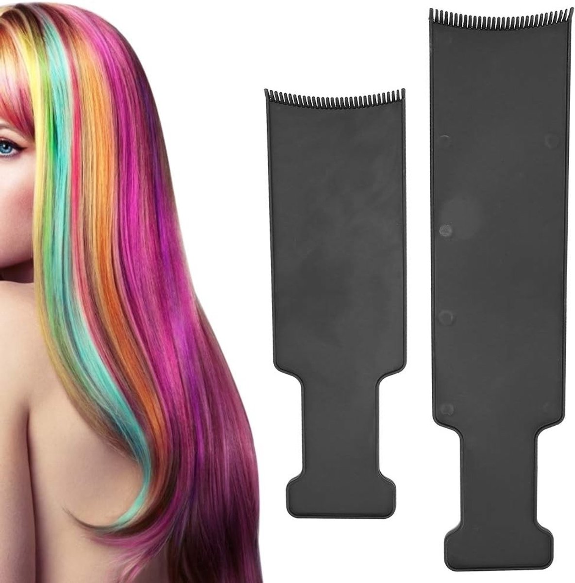 Professionele Balayage Set met Tanden, 2 Stuks Haarverf Borstels en Platen voor Hooglichten en Haarverzorging in de Salon