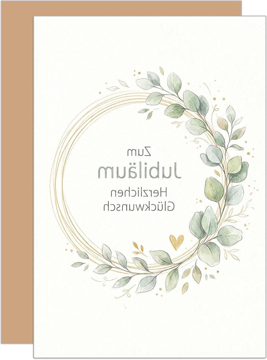 Jubileum Wenskaart - Feestelijke Kaart - Speciale Viering - Dubbele Vouwkaart - 115 x 17 cm - Neutraal