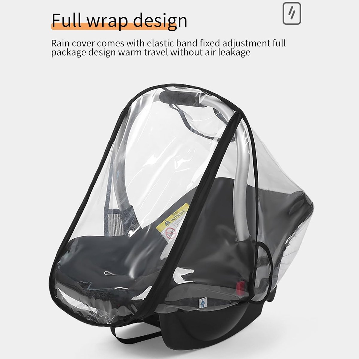Baby Autostoel Regenhoes - Maxi Cosi Cover - Baby Beschermen - Ventilatie Gaten - 50x65x50cm - Zwart – foto 2