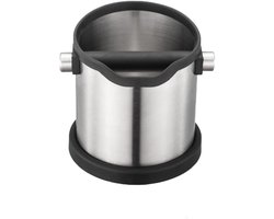 Afneembare Koffie Afvalbak - Espresso Uitklopbak - Koffiedik Verwijderen - Antislip Bodem - 1800 ml - Zilver