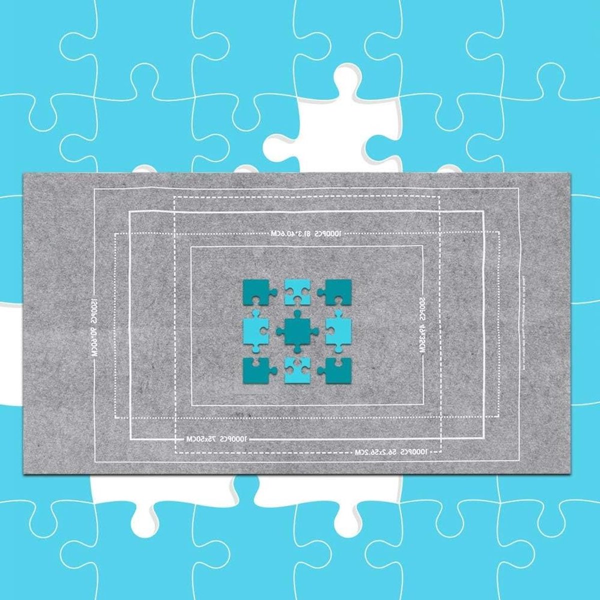 Puzzel Oprolmat - Puzzel Mat - Puzzels Opbergen - Voor Max 1500 Puzzels - 116 x 66 cm - Grijs