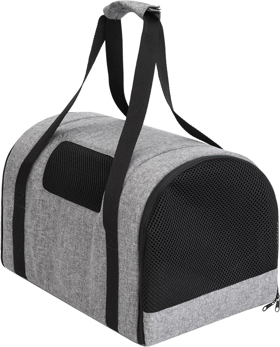Honden Transporttas - Reismand Kat - Veilig Vervoer - Grote Ventilatie - 31x49x31 cm - Grafiet