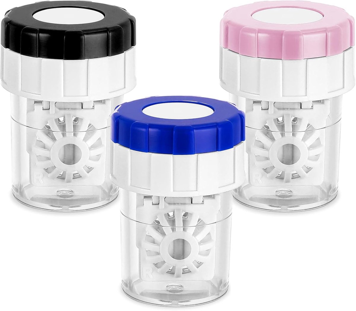 Contactlenswasmachine 3 Stuks - Draagbare Rotatie - Roze, zwart, blauw - Voor dagelijkse reiniging - ShopVlot