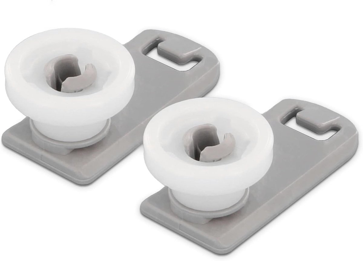 SnelShoppen - 2 x Vervangende Rol met Houder voor Bovenste Afwasmand of Besteklade voor Vaatwasser - Compatibel met Miele 7649011 - Duurzaam en Betrou