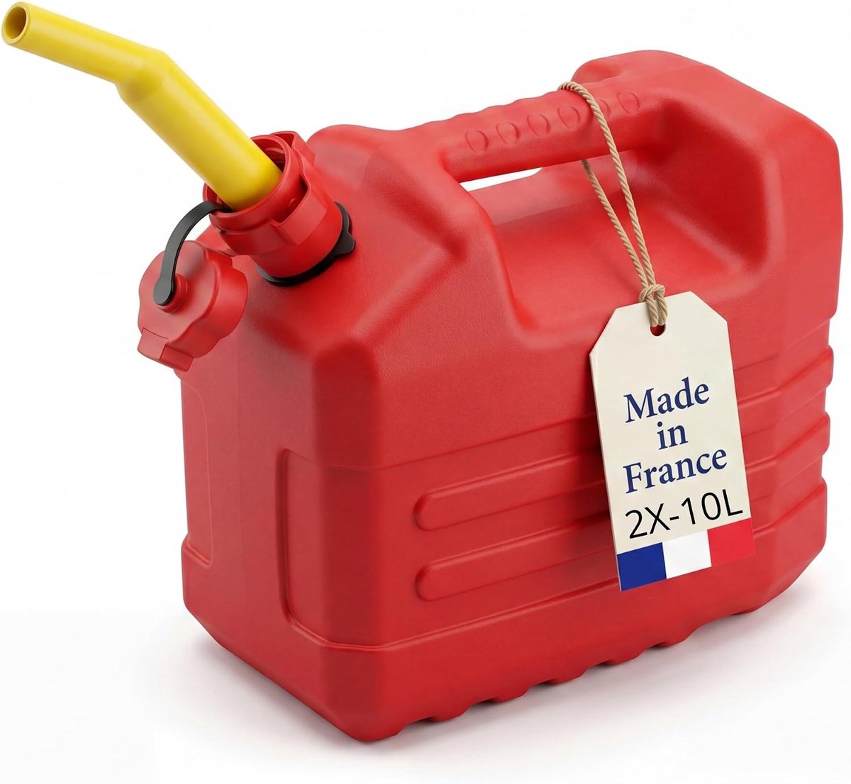 SnelShoppen - 2 x 10 liter brandstofcanisters, robuust, goedgekeurd, gemaakt in Europa, kwaliteitsplastic voor garage, werkplaats, tuin, noodreserve