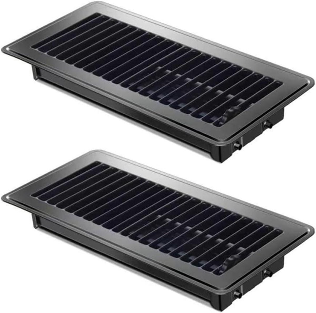 Vloerroosters - Ventilatieroosters Vloer - Luchtcirculatie Verbeteren - Eenvoudig te Installeren - 4x10 Inch - Zwart