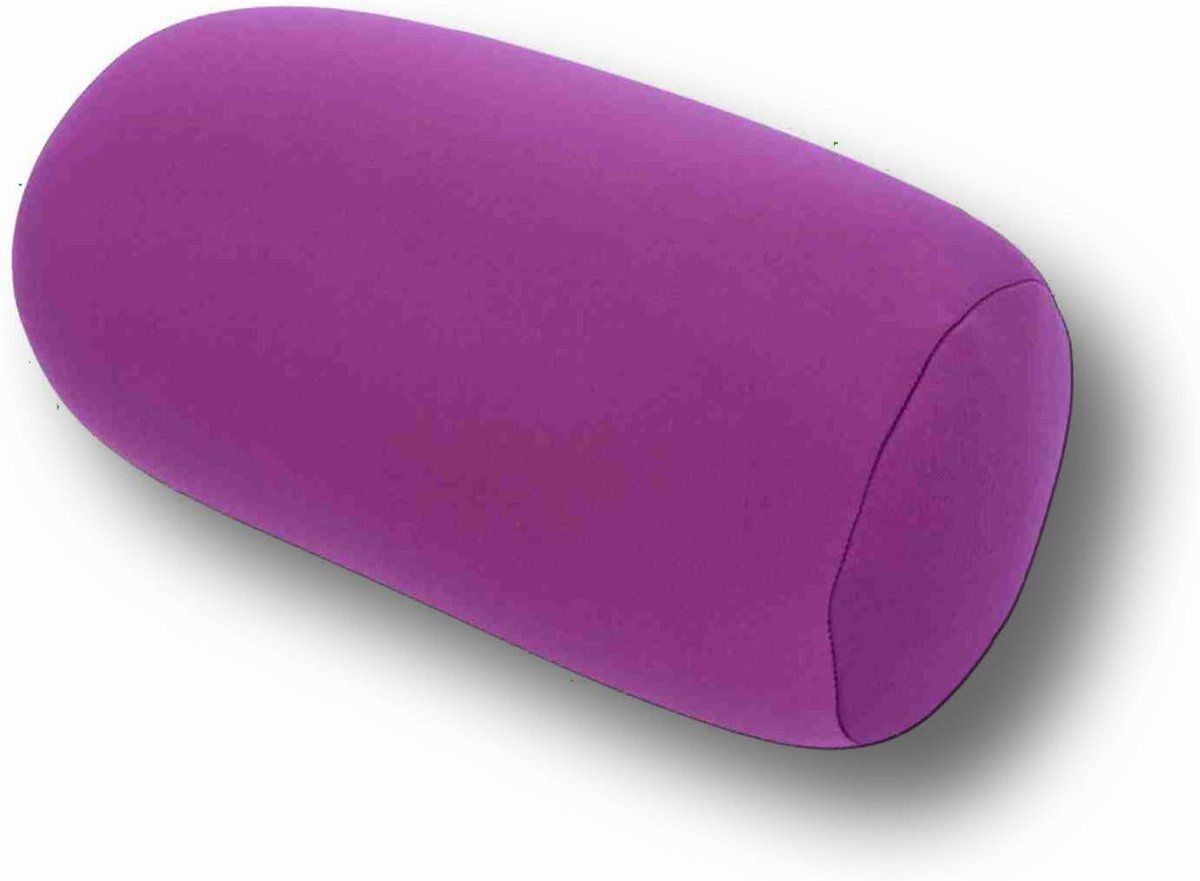 SnelShoppen - Micro Pillow Rugsteun Mini Cylindrische Kussen Microbeads Rugkussen Rol Kussen Reis Thuis Slaap Neksteun Comfortabel (Paars)