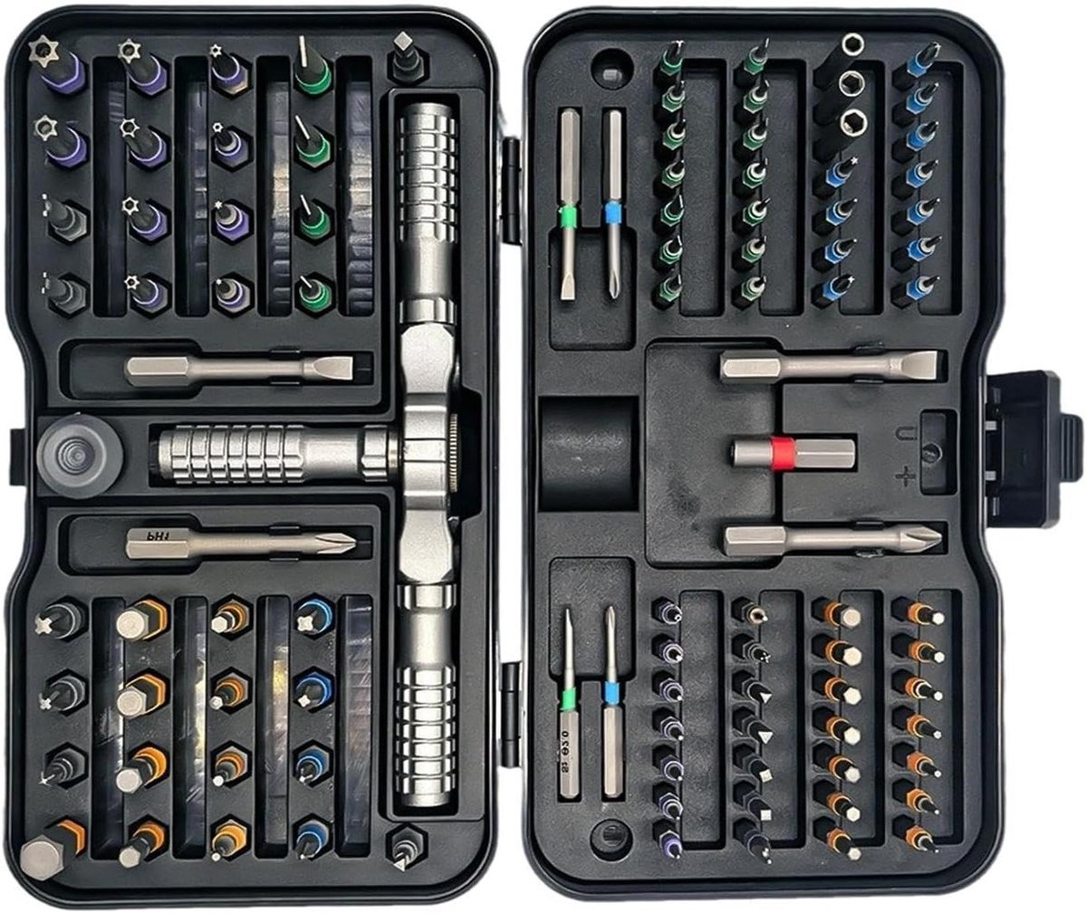 Ratelschroevendraaier Set - Precisie Schroevendraaier - Klusjes in Huis - Magnetische Bits - 105 Delig - Grijs