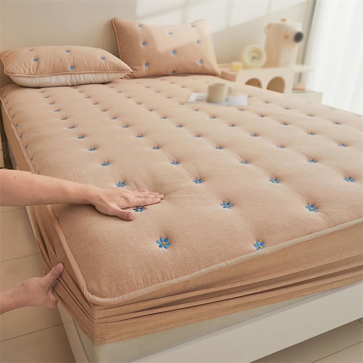 Futon Matras - Japanse Vloermatras - Comfortabel Slapen - Met Memory Foam - 90x200cm - Grijs