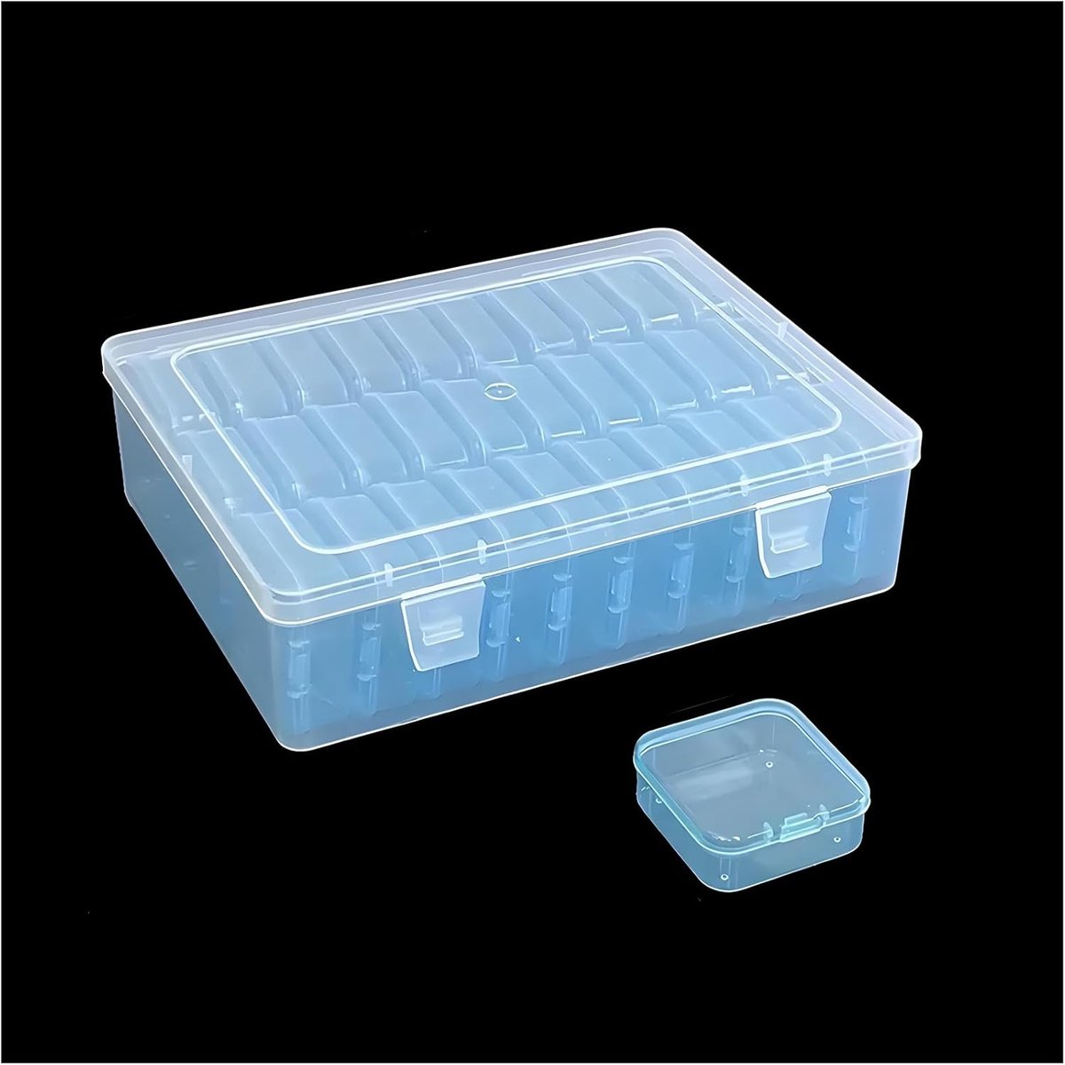 SnelShoppen - 31-Delige Opbergdoos (1 Grote + 30 Kleine Dozen) – Plastic Organizer voor Diamant Schilderen, Kralen & Sieraden, Transparante Opbergdoos
