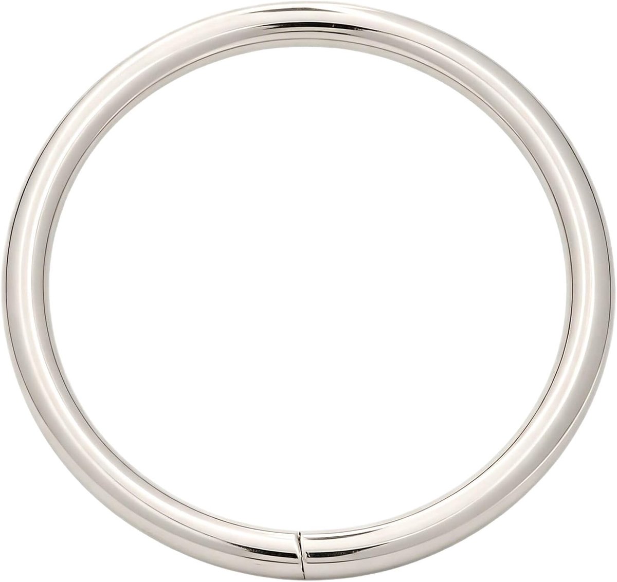 Zilverachtige O-ringen met binnendiameter van 5 cm, niet-gelaste riemversteller, singels, riemen, gesp, 6 stuks