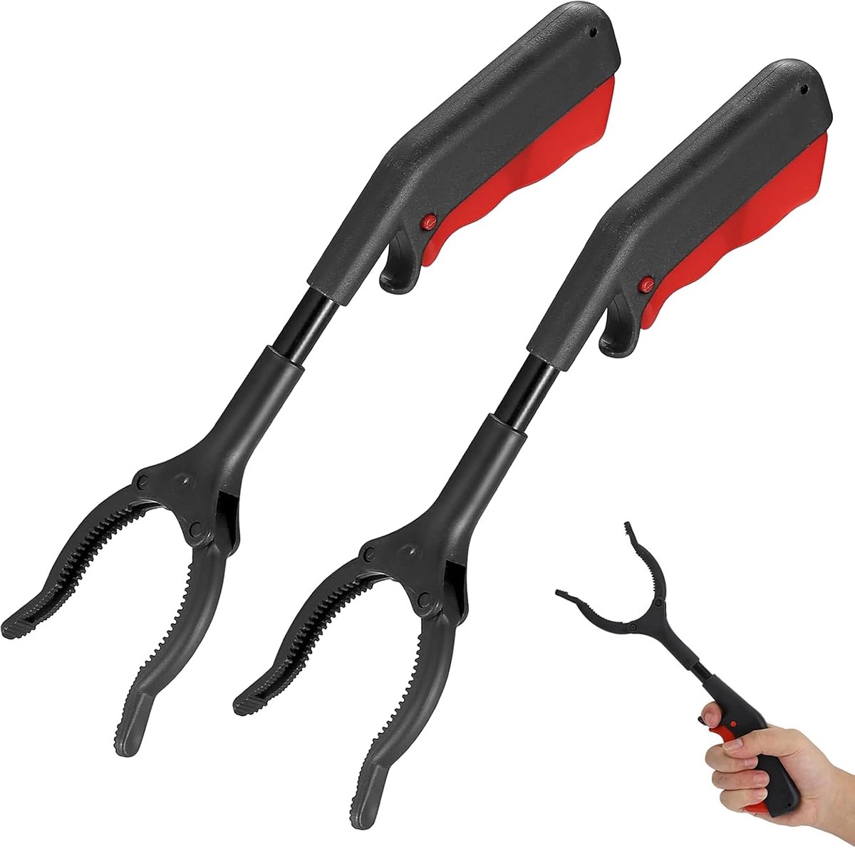 2 stuks grijptang voor senioren, vuilnisgrijper, korte vuilnisgrijper, draagbare afvaltang, grijper voor senioren, hygiënische afvalklemmen, afvaltangen, afvalverzameltang, voor ouderen, kinderen (28