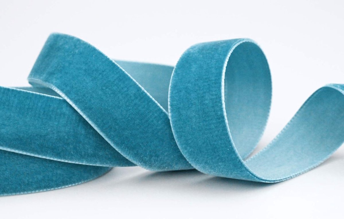 3 m x 22 mm fluwelen lint duivenblauw (536) Dekoband velours eenzijdig fluweel vastkant fluwelen lint om te naaien versieren