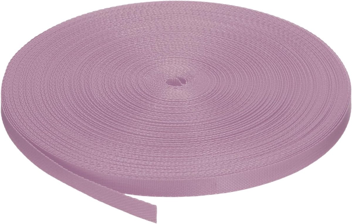 Gordelband van polypropyleen, 10 mm breed, nylon riem, 45 meter, zware plat, PP-riemen voor outdoor, doe-het-zelf gear, reparatie, rugzak, bagagedrager, handwerk, lichtpaars