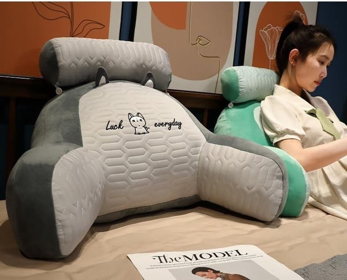 Omgoods - Ergonomisch Rugkussen voor Bed en Bank met Armleuningen