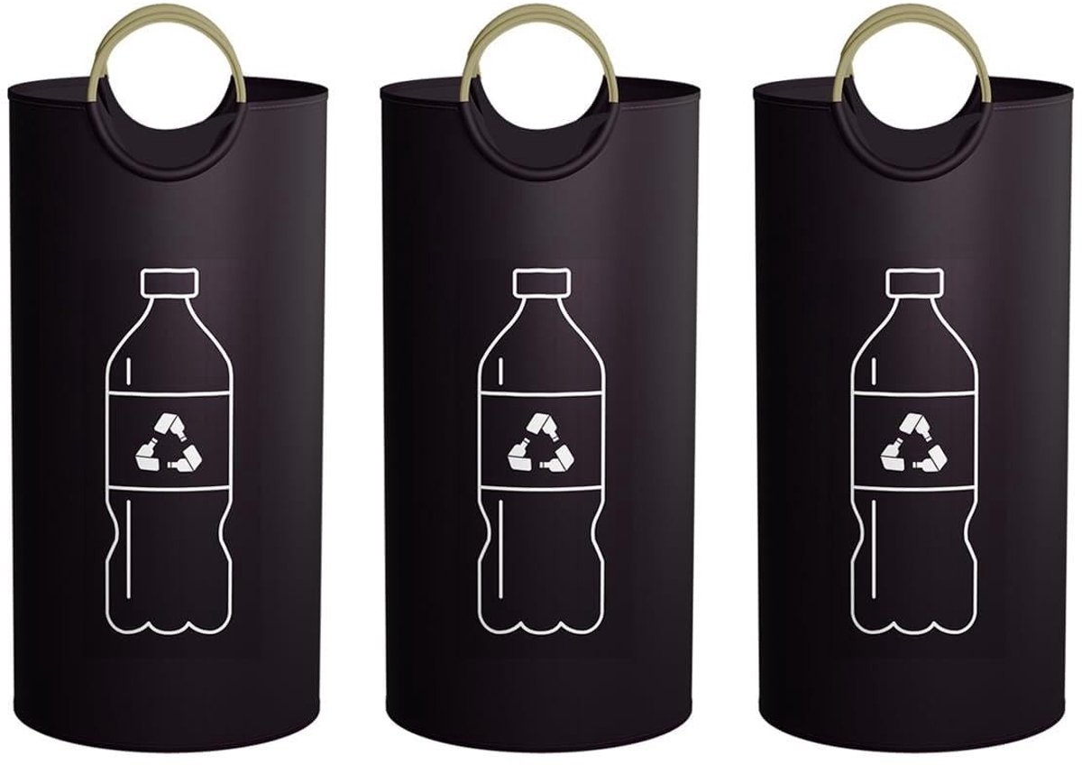 Omgoods - Set van 3 Opbergcontainers met Handgrepen en 73 Liter Capaciteit