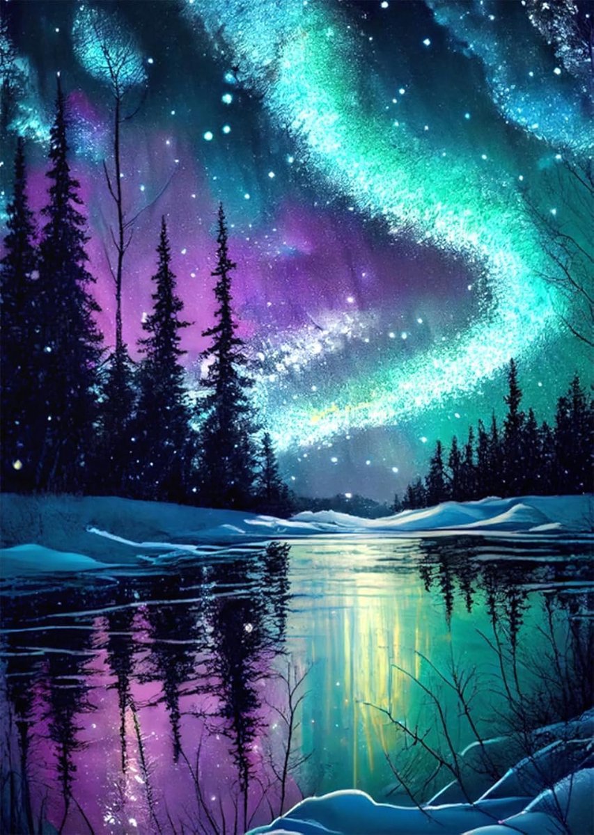 Kruissteek borduren verpakking 11CT borduurset Aurora volwassen kruissteek doe-het-zelf borduurfoto's voorgedrukt kruissteek voor beginners huisdecoratie 30x40 cm (LZ144)