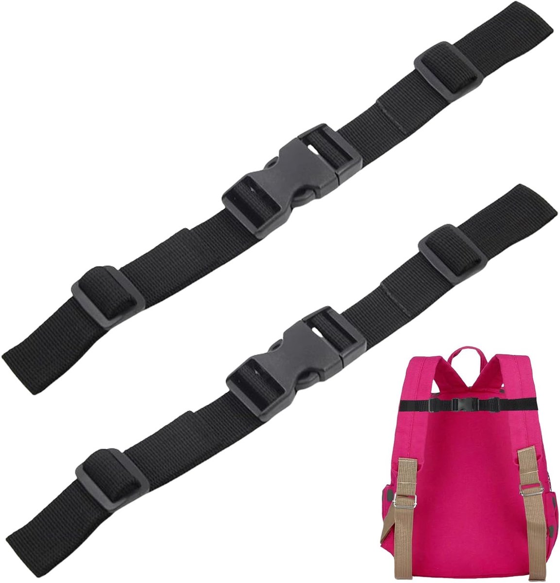 2 stuks verstelbare borstriem, rugzak, antislip en duurzaam, reizen en buitenactiviteiten, rugzakaccessoires met borstriem, borstband voor rugzak kinderen en volwassenen, inbouw voor schoolrugzak
