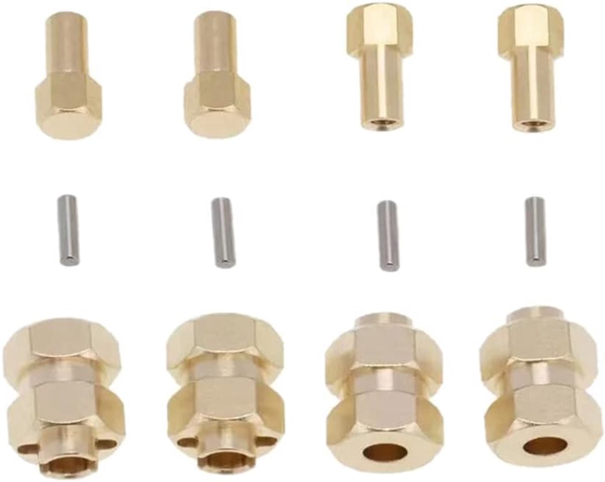 4 Stks Messing Extended 7mm Hex Wiel Hubs voor SCX24 Upgrades 1/24 RC Auto