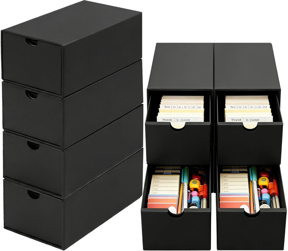 Omgoods - Set van 8 A7 Kaartenbox - Organiseer uw Kaarten en Documenten