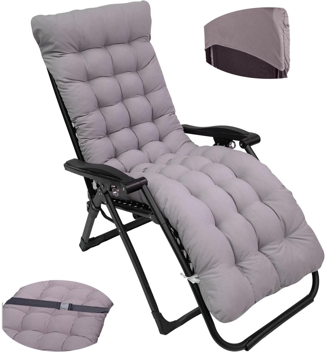 Omgoods - Extra Dikke Tuinkussen voor Ligstoelen met Antislip 8 cm Dikte