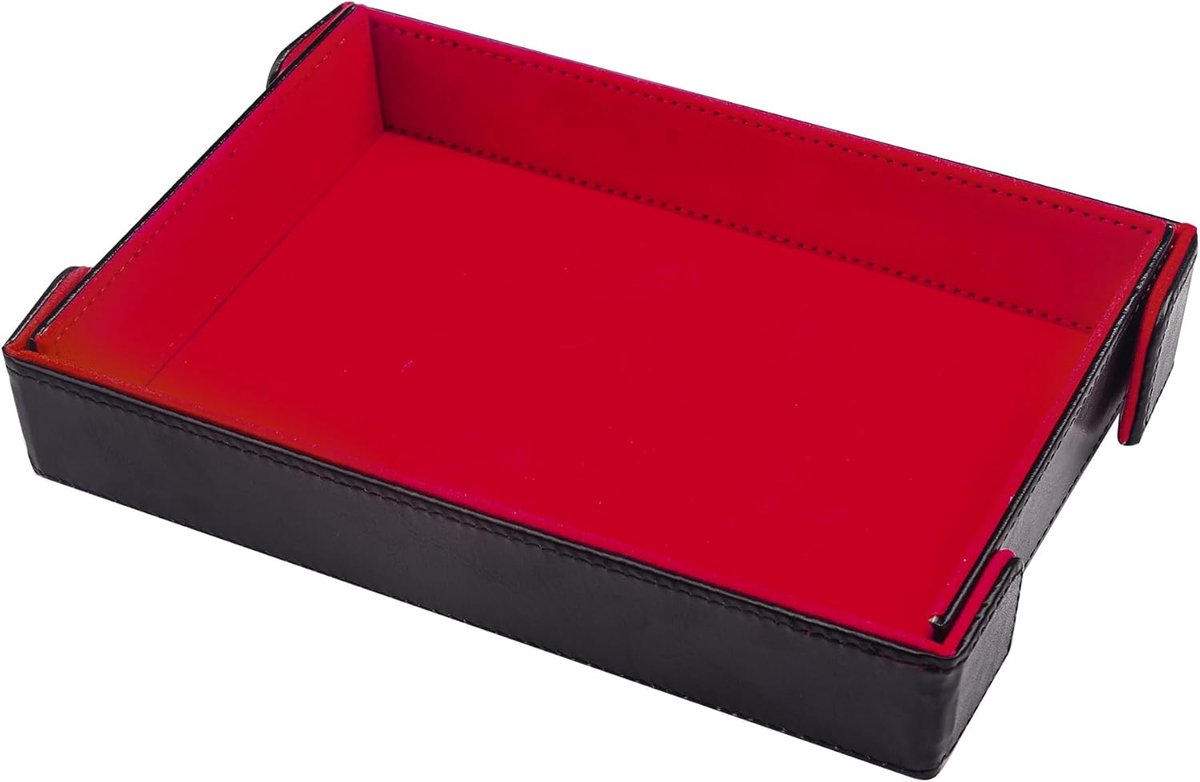 Magnetische Opvouwbare Rechthoekige Dobbelsteenbak PU Lederen Doobbelsen Tray Opvouwbare Dobbelsteenhouder Rollende Mat Opbergdoos Voor D&D RPG