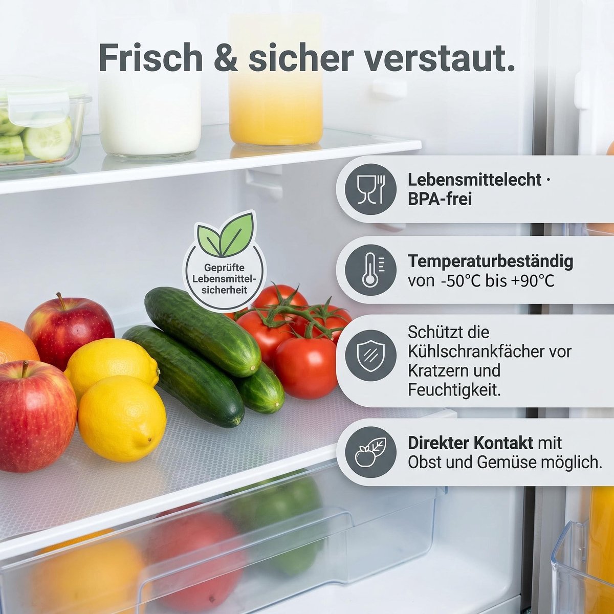 Omgoods - Transparante Lades Mat 60 x 500 cm - Antislip en Voedselveilig voor Keuken