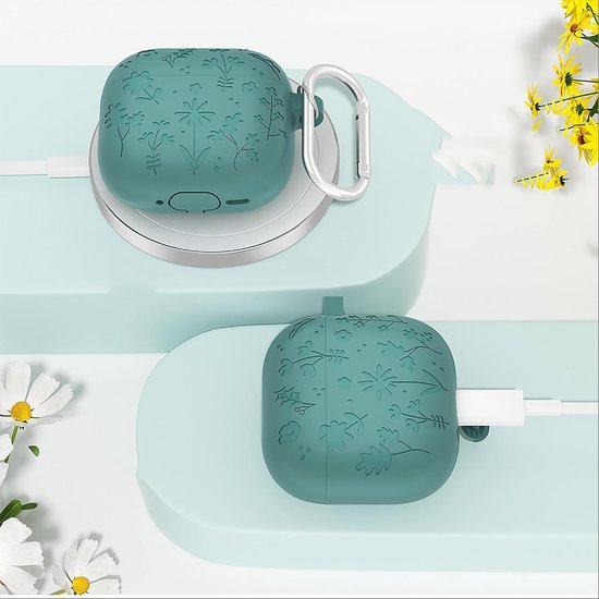 Hoesje compatibel met AirPods 4, schattige grappige cartoon siliconen TPU zachte beschermhoes met sleutelhanger inbegrepen voor jongens en meisjes - paars van hoesje — afbeelding 3