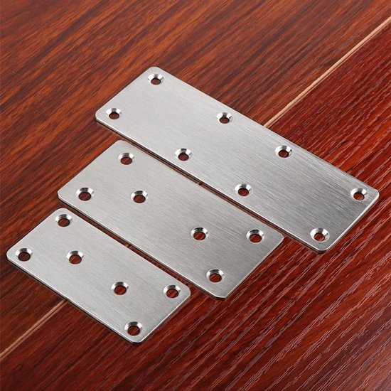 20 stuks platte verbindingsplaat rechte beugelbeugels 1,5 mm dikte roestvrij staal ondersteuning platte beugel herstelplaten connector hoekbrace voor reparatie en bevestiging van meubels — afbeelding 4