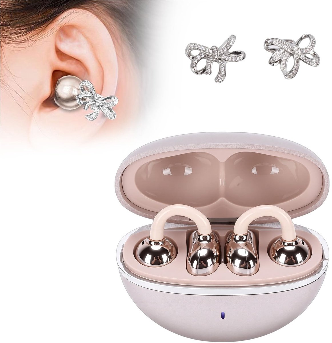 Omgoods - Bluetooth Clip-on Oordopjes met Mode van Vlinders voor Dames
