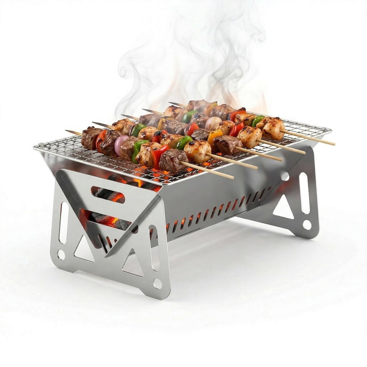 Omgoods - Mini Charcoal Grill - Draagbare Vouwbare Grill voor Camping en Tuin