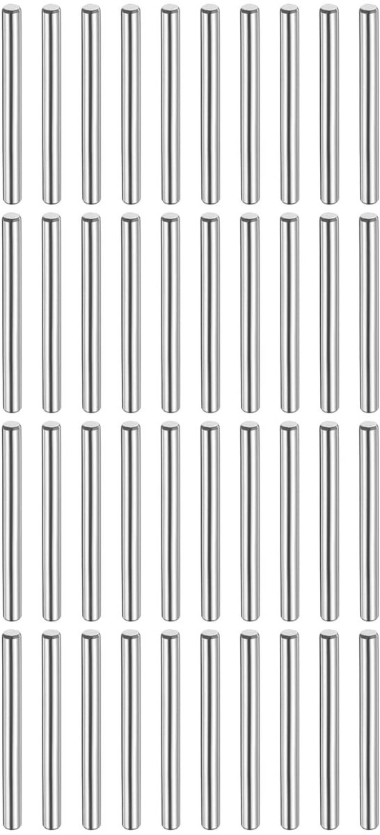 40 stuks 3 mm x 28 mm plugpennen 316L roestvrij staal cilindrische plugpennen planksteunpennen stiftstang bevestigingselementen metalen plankpennen zilverkleurig