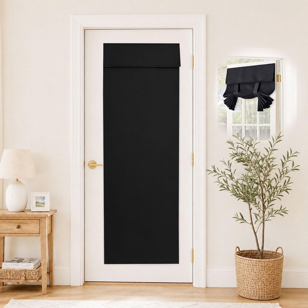Omgoods - Verduisteringsrolgordijn zonder Boren - Zwart 66 x 173 cm