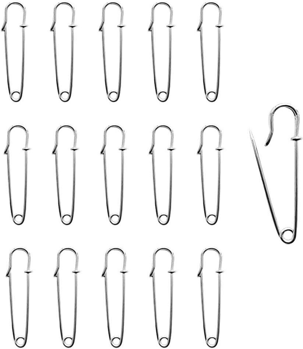 Grote Veiligheidsspelden - Dekenpinnen Zwaar Belastbaar - Dekens Bevestigen - Roestwerend Vernikkeld Staal - 5 cm - Zilver