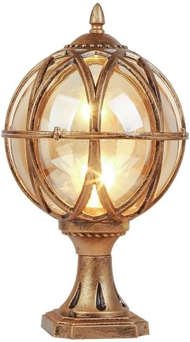 Glazen lantaarnpaal - Tuinlamp paal - Buiten verlichten - Waterdichte aluminium - 48 cm - Glas