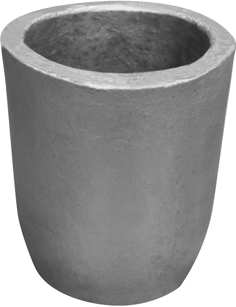 SnelShoppen - Graphite Smeltkruik 7kg voor Metaal Smelten, Gieten & Verfijnen van Goud, Zilver, Koper, Messing, Aluminium - 13.5cm Hoog, Siliconen Car