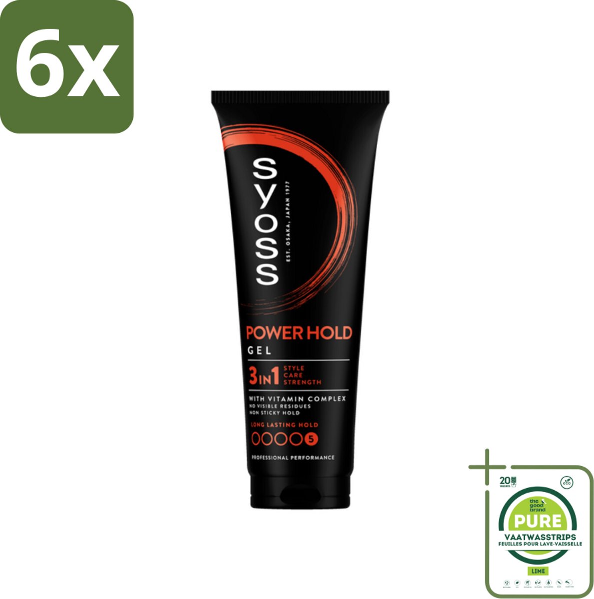 Syoss - Power Hold - Haargel - Extra Sterke Fixatie - 250 ml - Voordeelverpakking - 6 stuks - Haar gel - Sterke fixatie
