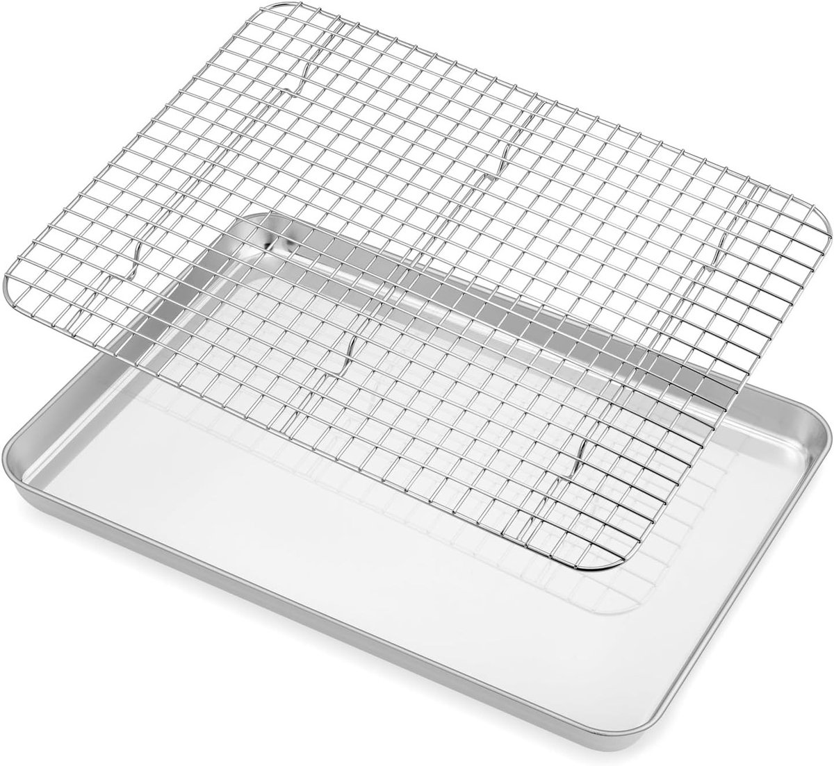 Bakplaat met Koelrek - Roestvrijstaal - 40,5 x 30,5 x 2,5 cm - Duurzame Ovenplaat zonder Coating - Voor Bakliefhebbers