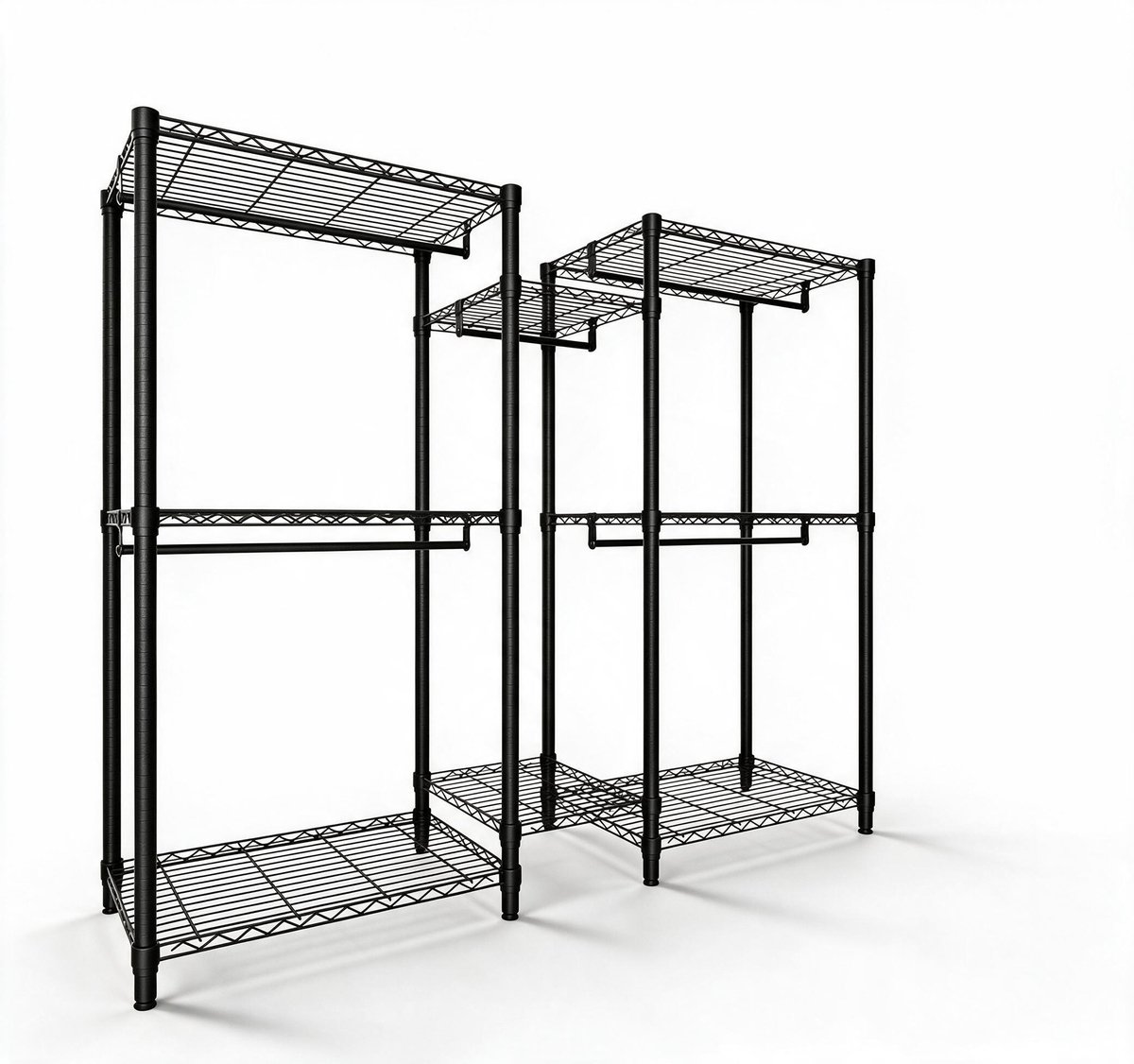 Triumpunpre Vrijstaand kledingrekken - 195x45x195 cm - 850KG - Roestvrij metaal - 5 verstelbare hangstangen voor thuis