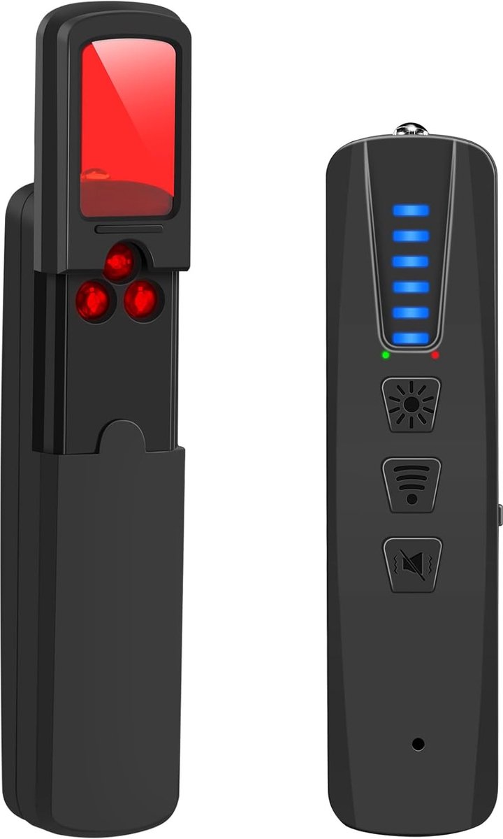 Ryoudavell - Verborgen Camera Detector - Anti Spy Signaaldetector voor Hotel & Auto - Draagbare Bug Detector & GPS Tracker Finder - RF Draadloze Scanner met Infrarood Zoeker - Zwart