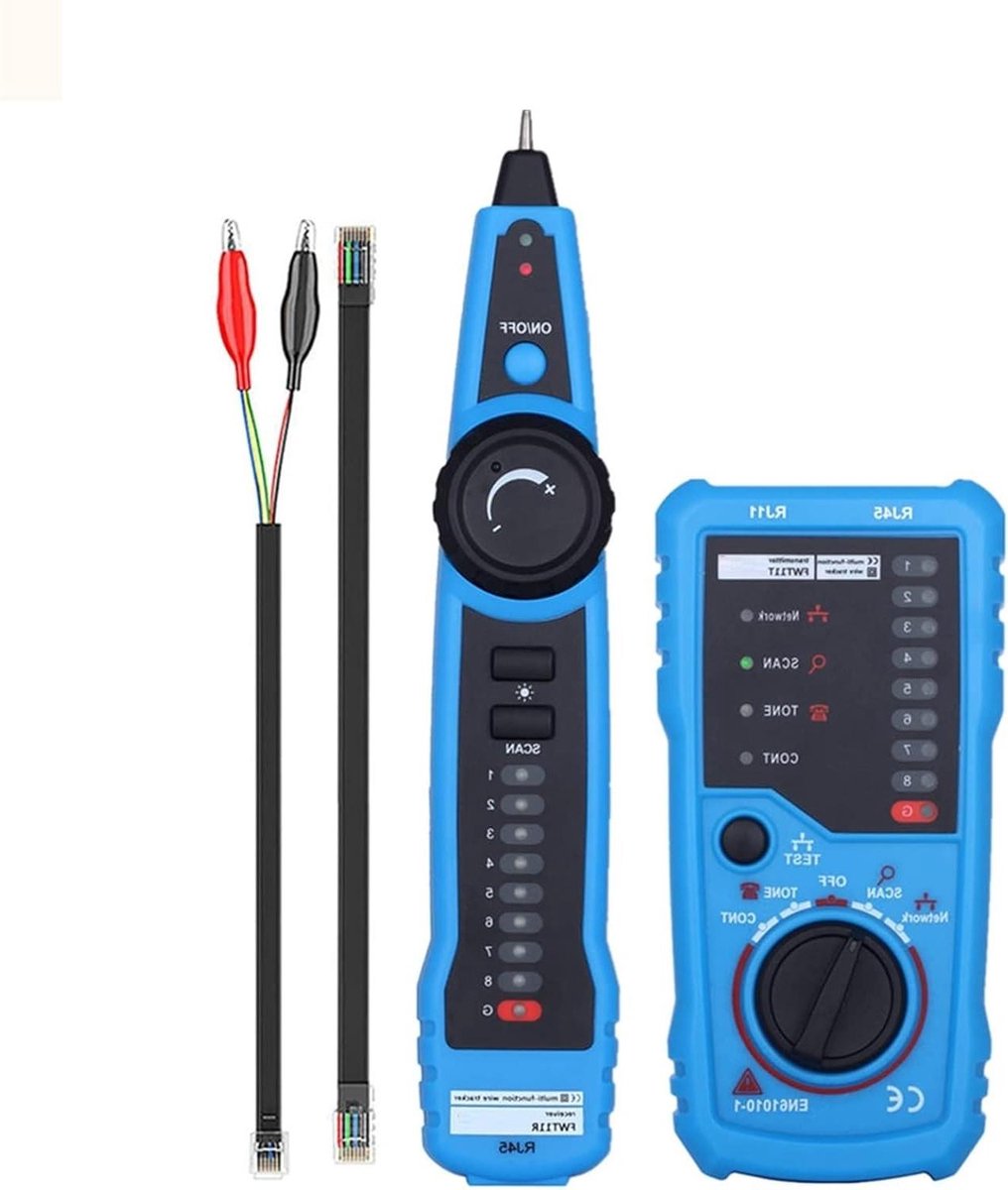 Netwerkkabel Tester - Kabel Tracker Toner - Netwerk Fouten Lokaliseren - Nauwkeurige Test - 1500 Gram - FWT11
