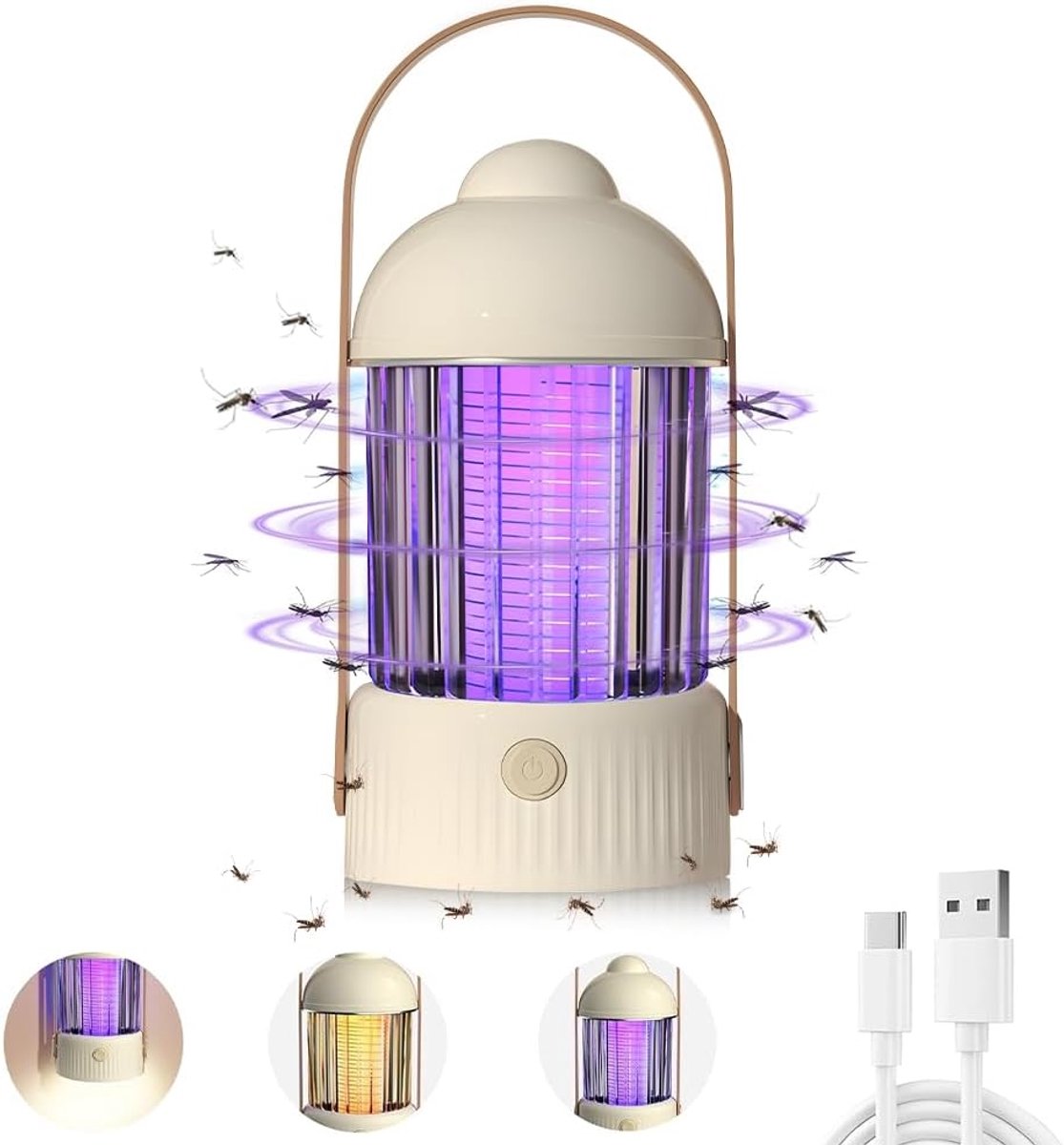 Insectenverdelger - elektrisch, insectenverdelger, muggenval, elektrisch, muggenlamp, batterij, insectenverdelger, vliegenval elektrisch USB, insectenval, uv-lamp, insectenval, muggenbescherming - wit