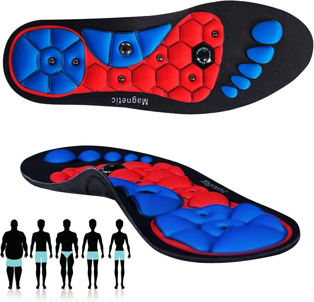 Orthopedische magnetische inlegzolen voor voetmassage, vermindert vermoeidheid en druk, acupressuur voor betere voetgezondheid