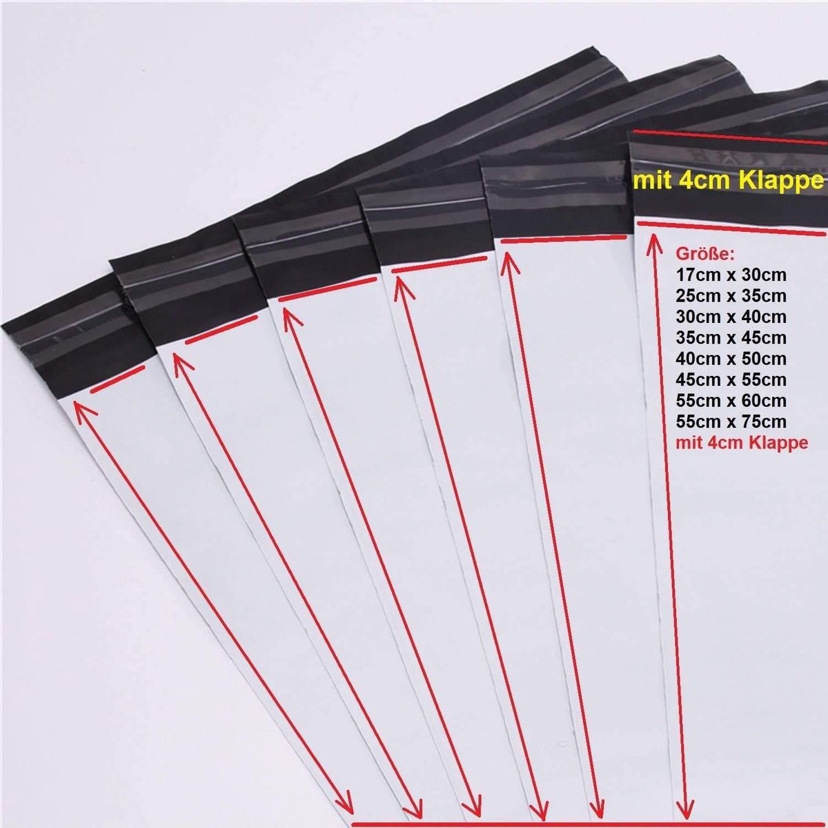 SnelShoppen - Pack van 100 Opaque Plastic Verzendzakken (45cm x 55cm) | Waterdichte Verzendtassen, Goederen Tassen, Plastic Zakken, Verzendzakken, Wit