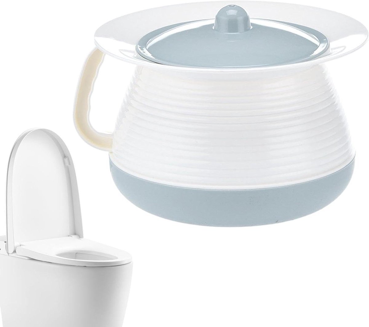 Draagbaar Urinoir - Plasemmer Reistoilet - Hygiënisch Onderweg - Verbeterde Geurpreventie - 21 cm Hoog - Blauw