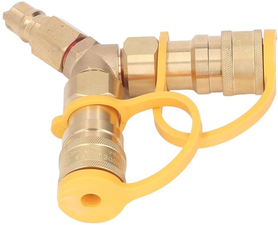 Dailygoods - Gas Y-splitter - 3/8 duim Quick Connect Adapter - Lekvrije werking - Messing en rubber - Geschikt voor aardgasgrills - Voor pizza oven en... van Dailygoods — afbeelding 4