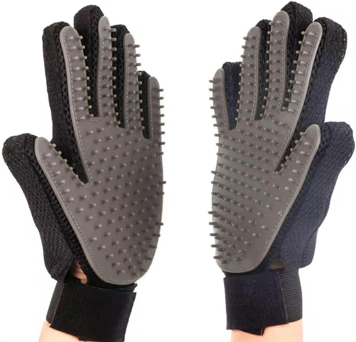 Handschoenen, 1 paar vachtverzorgingshandschoenen, dierenhaarverwijderaar, 5-vingers, massagehandschoen, voor honden en katten (lang/kort haar), ook voor baden, wasbaar