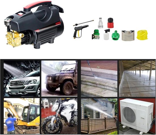 Hogedrukreiniger - Hogedrukspuit - Auto's Reinigen - 3000W Inductiemotor - 140 bar - One Color — afbeelding 4